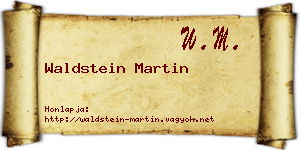 Waldstein Martin névjegykártya